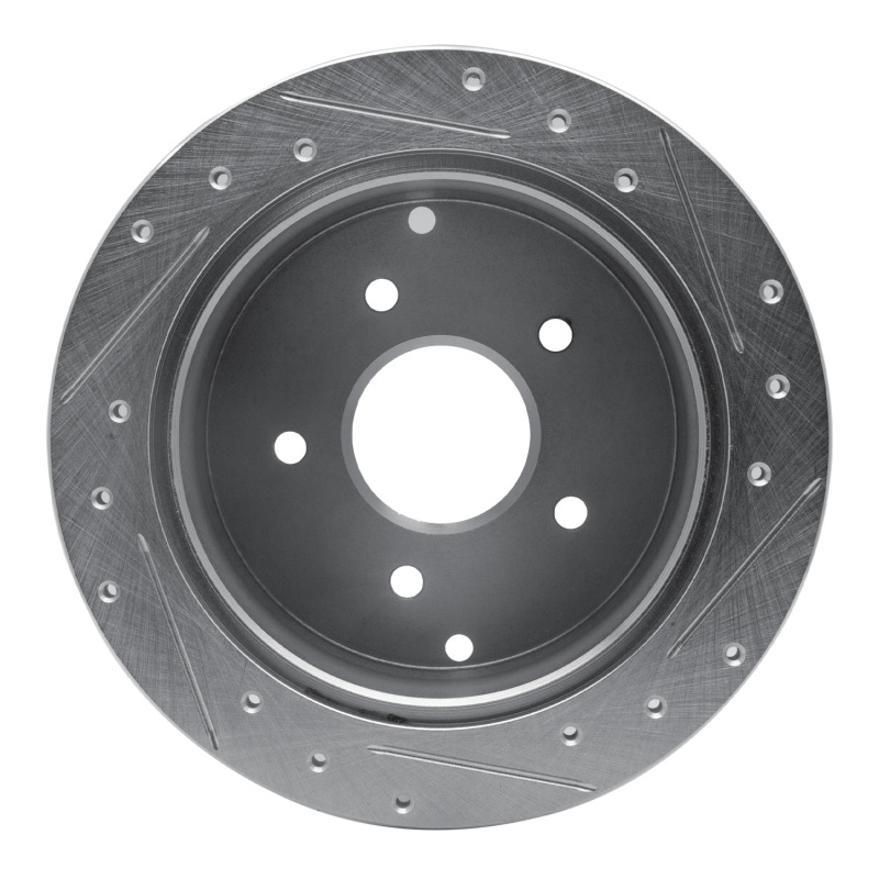 Pontiac GTO Brake Rotor (1) - Rear Left - R1 Concepts - Drilled & Slotted - Silver - 2004